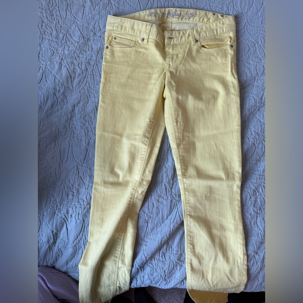Express Yellow Ankle Cropped Jeans